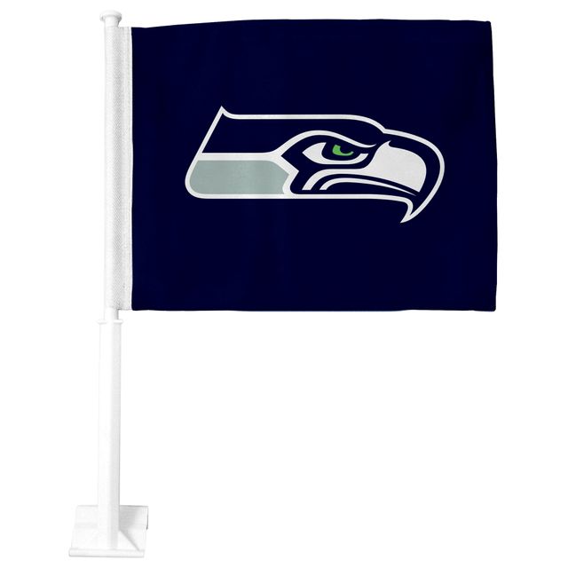 Drapeau bleu Seattle Seahawks Premium pour voiture recto-verso