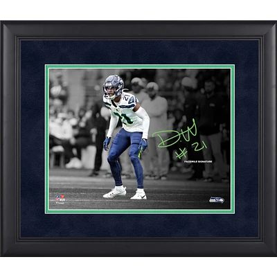 Photographie encadrée de 11" x 14" de Devon Witherspoon, Seattle Seahawks - Fac-similé de la signature