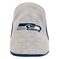 Girls Infant Heather Gray/Navy Seattle Seahawks All Dolled Up Three-Piece Bodysuit, Skirt & Booties Set