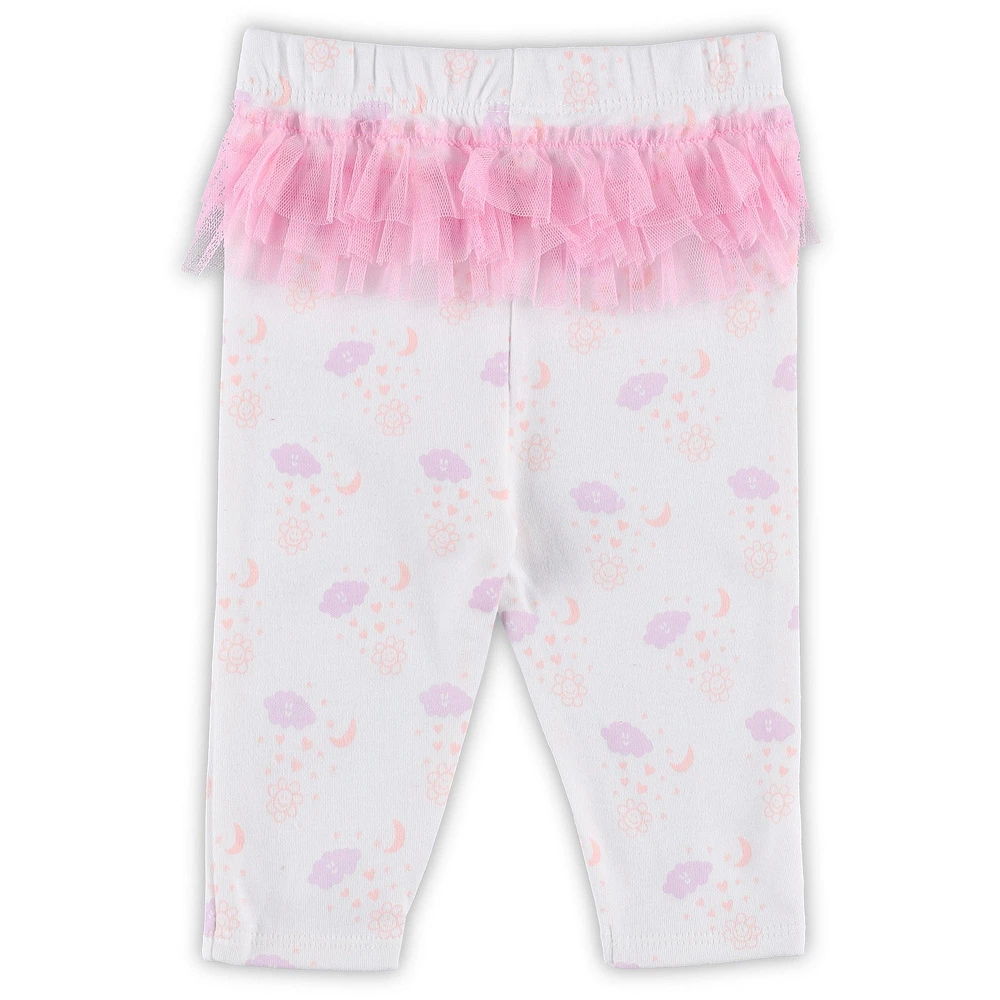 Girls Newborn & Infant White Seattle Seahawks Spreading Love Bodysuit and Tutu Leggings Set