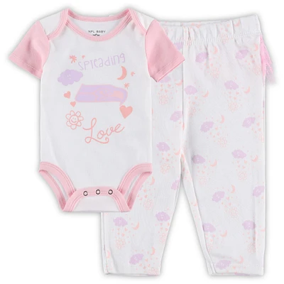 Ensemble de body et leggings Tutu pour nouveau-nés nourrissons blancs Seattle Seahawks Spreading Love