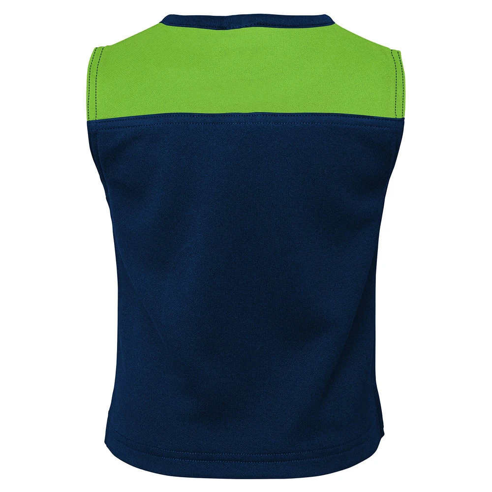 Girls Preschool College Navy Seattle Seahawks Spirit Two-Piece Cheerleader Set