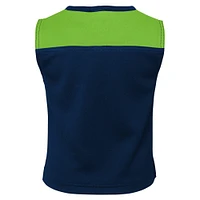 Girls Preschool College Navy Seattle Seahawks Spirit Two-Piece Cheerleader Set