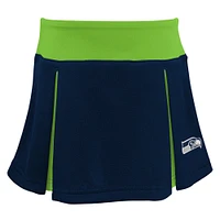 Girls Preschool Navy Seattle Seahawks Spirit Cheerleader Two-Piece Set with Bloomers