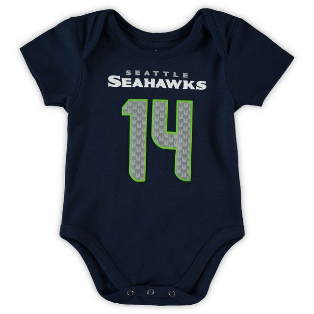Body pour bébé DK Metcalf College Navy Seattle Seahawks Mainliner Nom et numéro du joueur