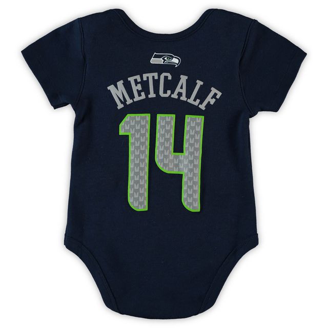 Body pour bébé DK Metcalf College Navy Seattle Seahawks Mainliner Nom et numéro du joueur