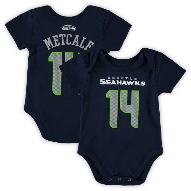 Body pour bébé DK Metcalf College Navy Seattle Seahawks Mainliner Nom et numéro du joueur