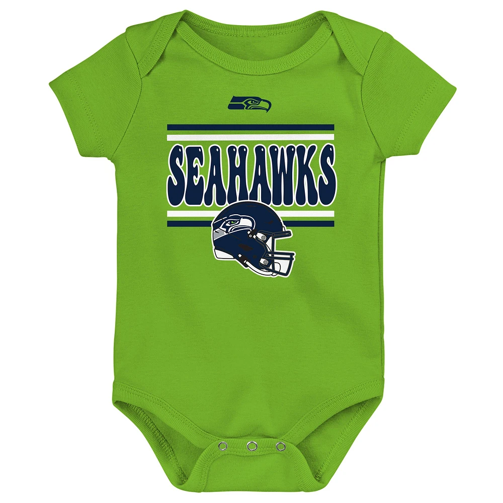 Infant Seattle Seahawks Play Day Three-Pack Bodysuit Set