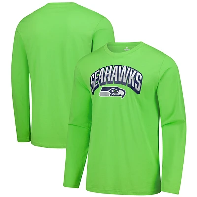 T-shirt à manches longues pour homme Fanatics Neon Green Seattle Seahawks