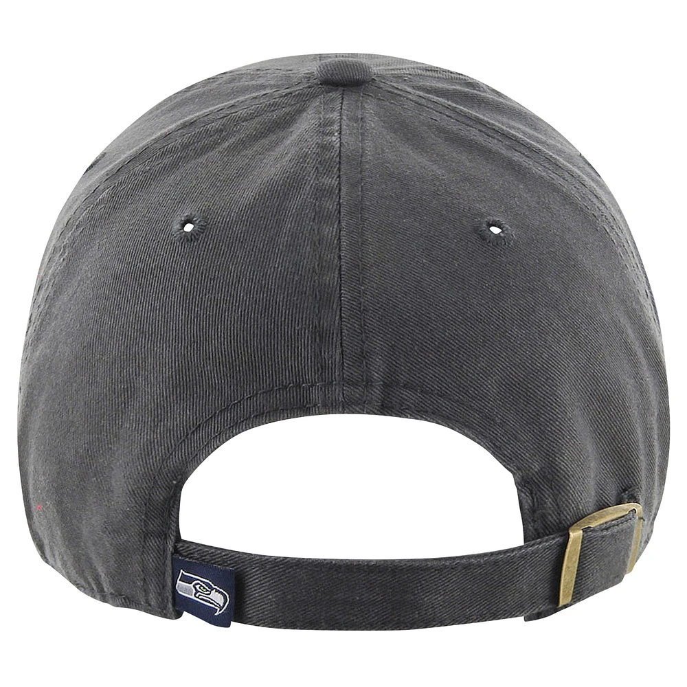Men's '47 Charcoal Seattle Seahawks Secondary Clean Up Adjustable Hat