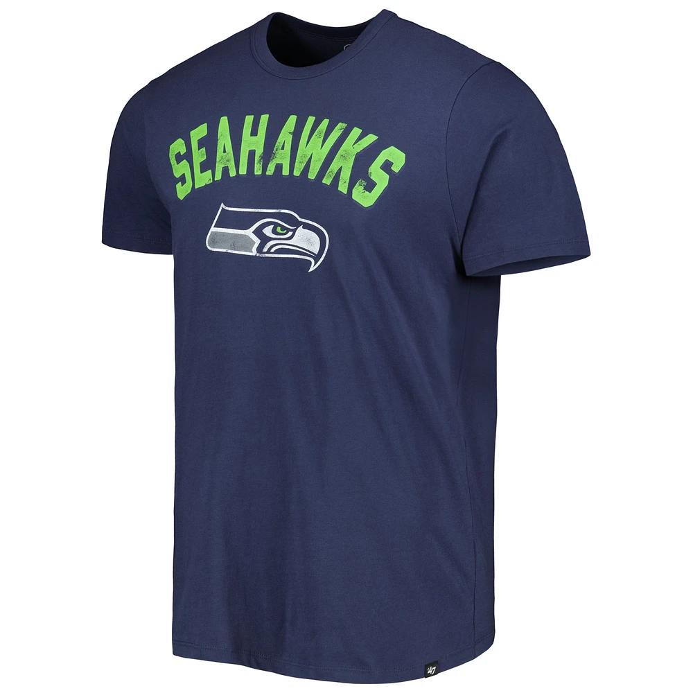 Men's '47 College Navy Seattle Seahawks All Arch Franklin T-Shirt