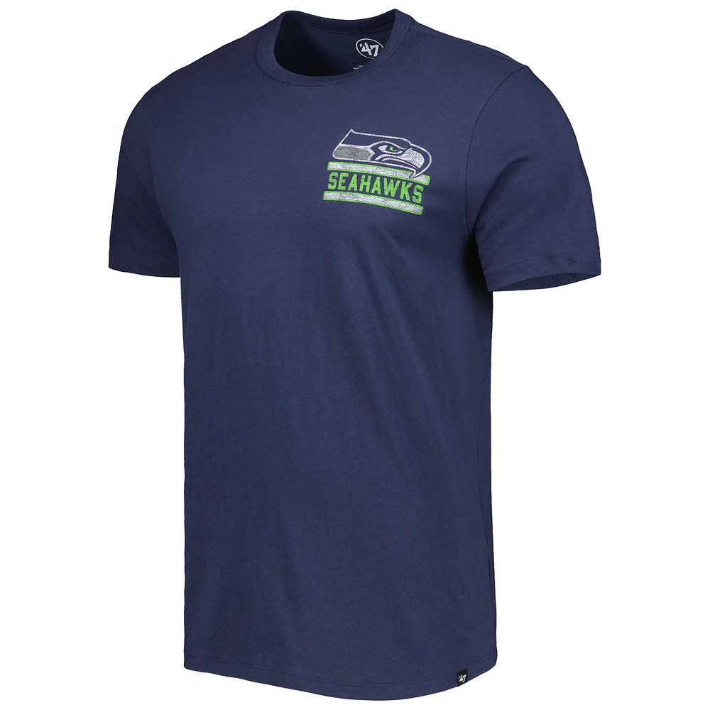 Men's '47 College Navy Seattle Seahawks Open Field Franklin T-Shirt