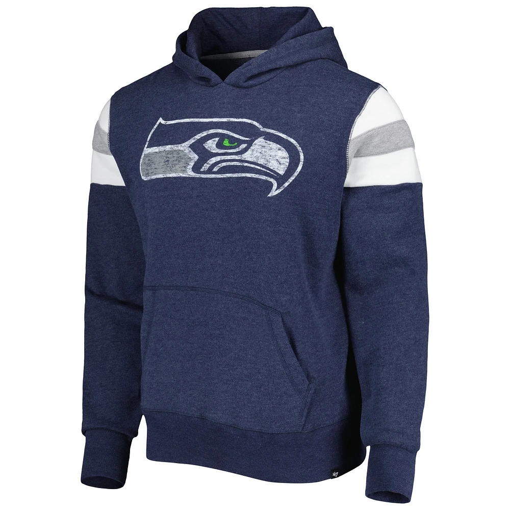Men's '47 Heathered Blue Seattle Seahawks Premier Nico Pullover Hoodie