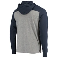 Men's '47 Heathered Gray/Blue Seattle Seahawks Franklin Wooster Long Sleeve Hoodie T-Shirt