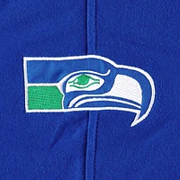 Men's '47 Seattle Seahawks Heather Gray Historic Logo Gridiron Lace-Up Pullover Hoodie