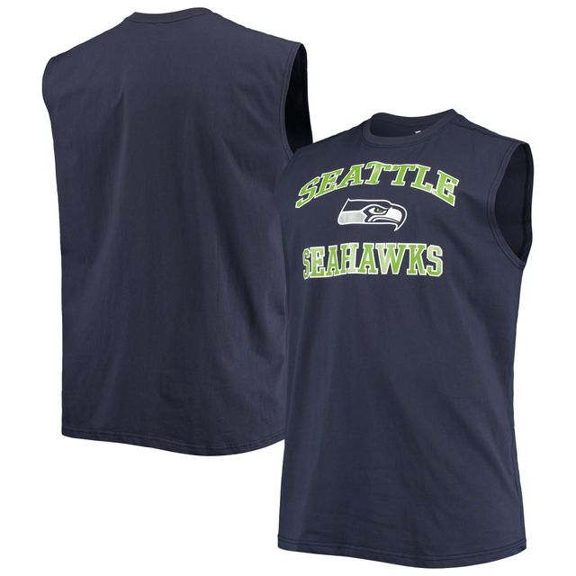 Débardeur musclé Big & Tall des Seattle Seahawks pour hommes, bleu marine universitaire