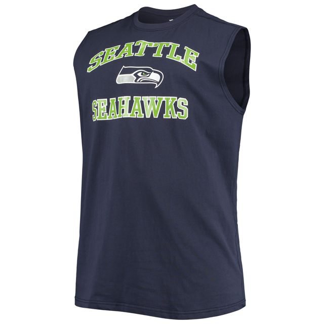 Débardeur musclé Big & Tall des Seattle Seahawks pour hommes, bleu marine universitaire