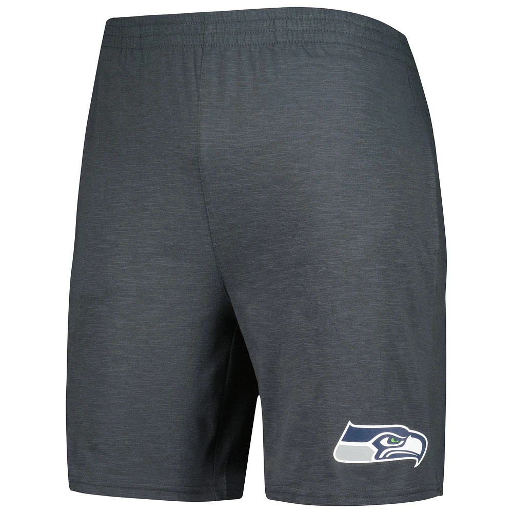 Ensemble de nuit T-shirt et short Seattle Seahawks Downfield Concepts Sport anthracite/blanc pour homme