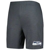 Ensemble de nuit T-shirt et short Seattle Seahawks Downfield Concepts Sport anthracite/blanc pour homme