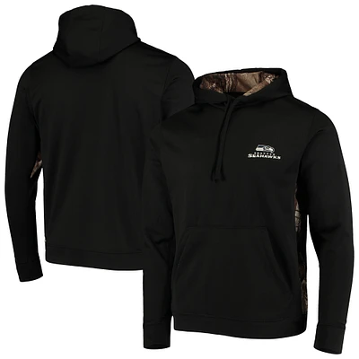 Chandail à capuchon pour hommes Dunbrooke Camo noir/Realtree Seattle Seahawks Logo Ranger