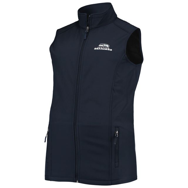 Dunbrooke College Navy Seattle Seahawks Big & Tall Archer Softshell Gilet à fermeture éclair intégrale pour homme