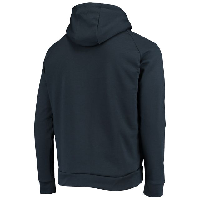 Chandail à capuchon raglan Seattle Seahawks Shag Tri-Blend glissière complète pour hommes Dunbrooke College Navy