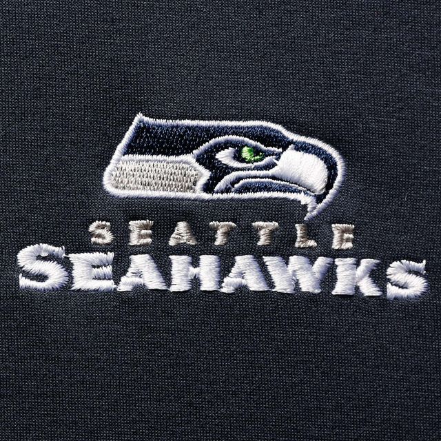 Chandail à capuchon raglan Seattle Seahawks Shag Tri-Blend glissière complète pour hommes Dunbrooke College Navy