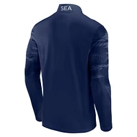 Men's Fanatics College Navy/Neon Green Seattle Seahawks Defender Quarter-Zip Jacket