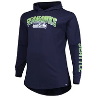 Men's Fanatics College Navy Seattle Seahawks Big & Tall Front Runner Pullover Hoodie