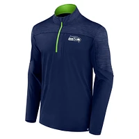 Men's Fanatics College Navy Seattle Seahawks Defender Evo Quarter-Zip Jacket