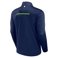 Men's Fanatics College Navy Seattle Seahawks Defender Evo Quarter-Zip Jacket