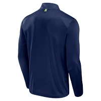 Men's Fanatics College Navy Seattle Seahawks Defender Long Sleeve Quarter-Zip Jacket