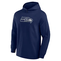 Men's Fanatics College Navy Seattle Seahawks Elements Blaze Tri-Blend Long Sleeve Hoodie T-Shirt