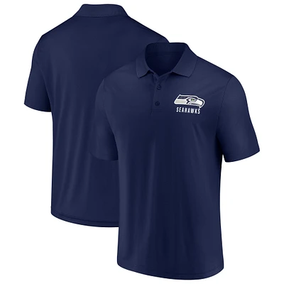 Polo Fanatics College Navy pour homme des Seattle Seahawks Lockup