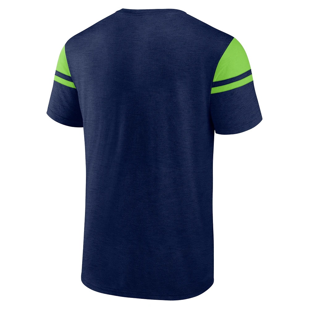 Men's Fanatics College Navy Seattle Seahawks Old School Play Slub T-Shirt
