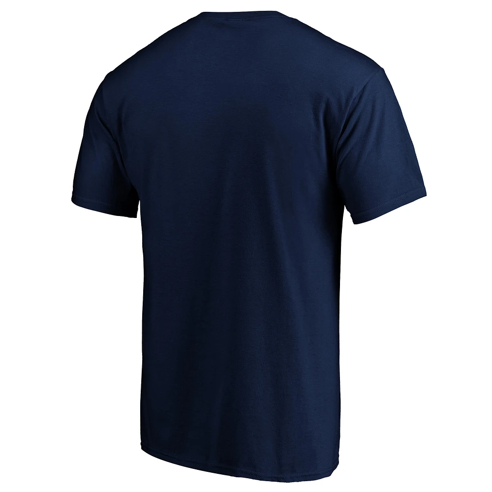 T-shirt avec logo de l'équipe Lockup des Seattle Seahawks Fanatics College pour hommes, bleu marine