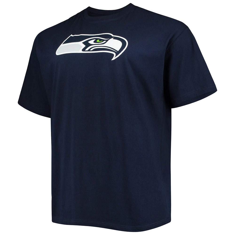 Men's Fanatics DK Metcalf College Navy Seattle Seahawks Big & Tall Player Name Number T-Shirt