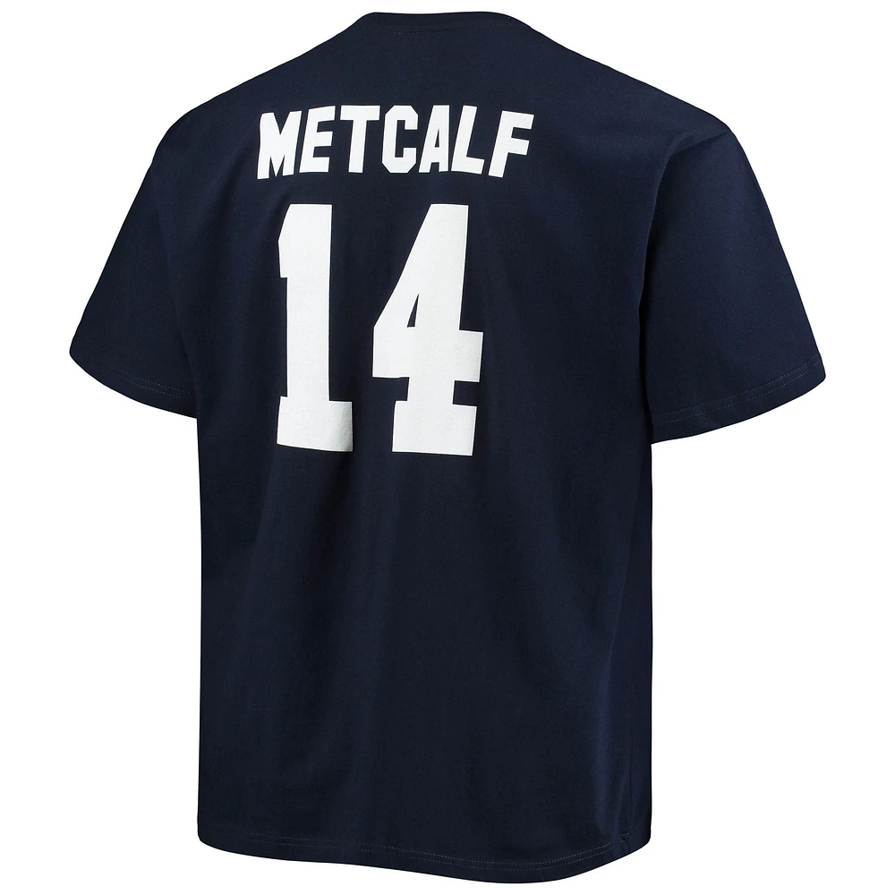 Men's Fanatics DK Metcalf College Navy Seattle Seahawks Big & Tall Player Name Number T-Shirt