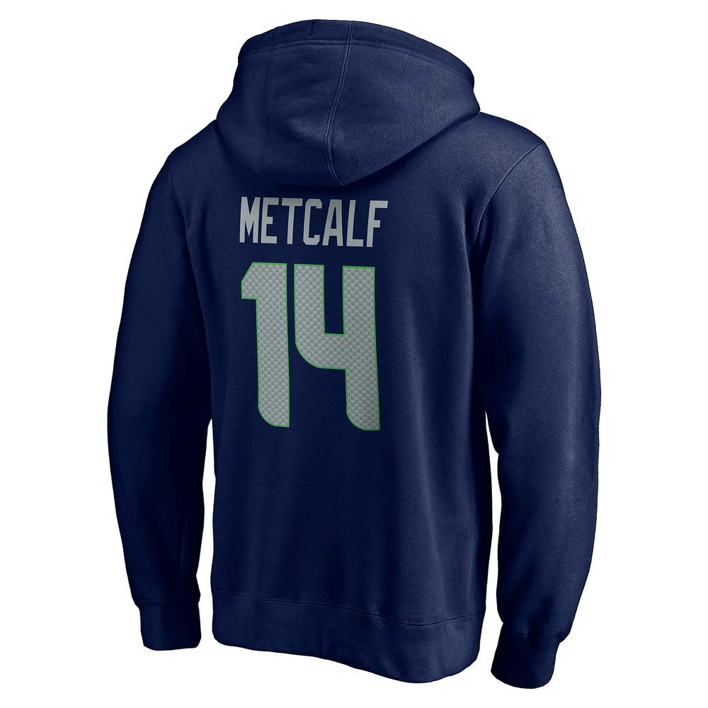 Men's Fanatics DK Metcalf College Navy Seattle Seahawks Player Icon Name & Number Pullover Hoodie