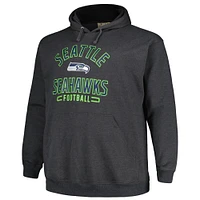 Men's Fanatics Heather Charcoal Seattle Seahawks Big & Tall Pullover Hoodie