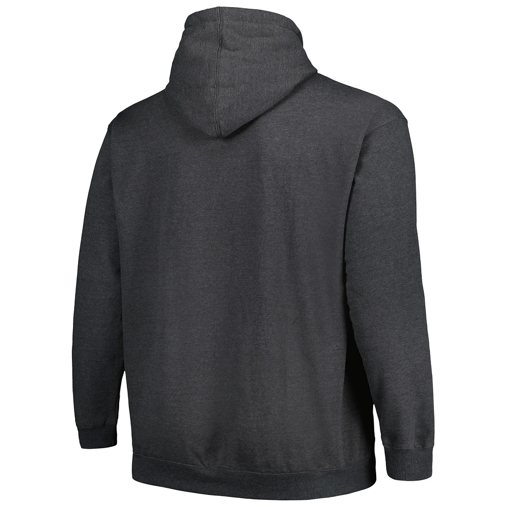 Men's Fanatics Heather Charcoal Seattle Seahawks Big & Tall Pullover Hoodie