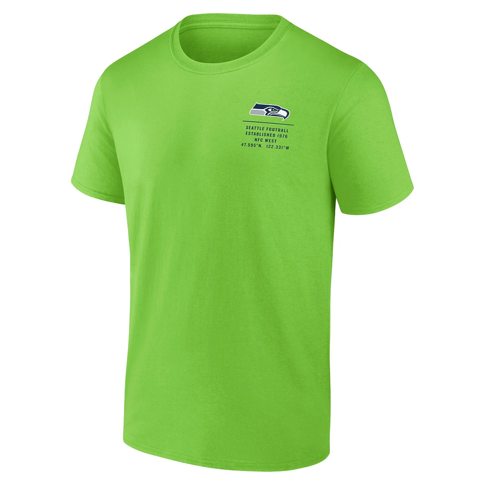 Men's Fanatics Neon Green Seattle Seahawks Repeat Stats T-Shirt