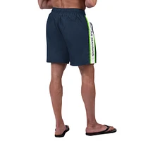Short de bain G-III Sports by Carl Banks College pour hommes, bleu marine, Seattle Seahawks Streamline Volley