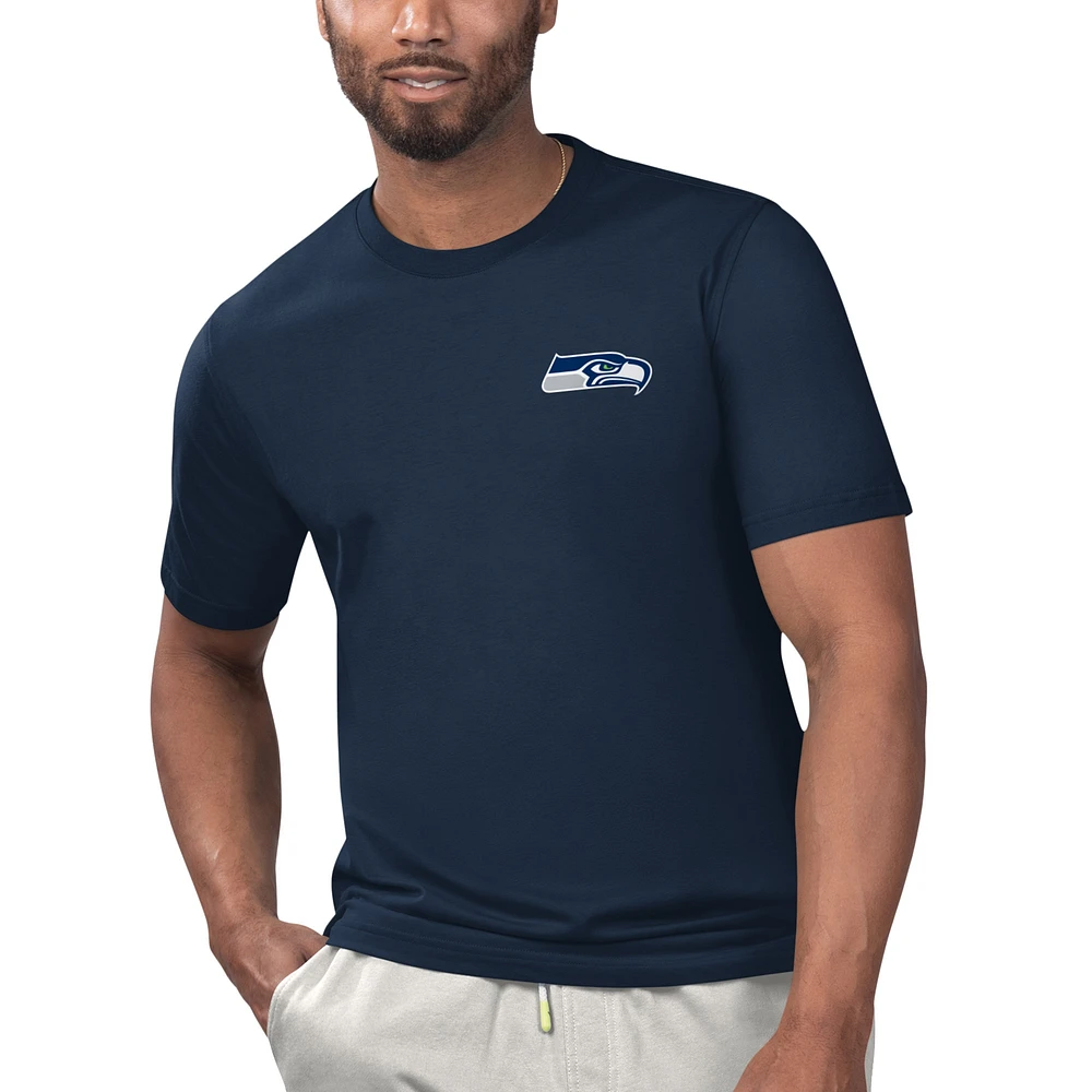 Margaritaville College Navy Seattle Seahawks License to Chill T-shirt pour hommes