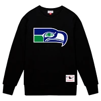 Men's Mitchell & Ness Black Seattle Seahawks Basic Fleece Pullover Sweatshirt