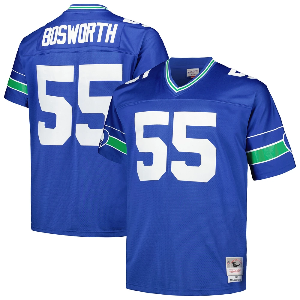 Men's Mitchell & Ness Brian Bosworth Royal Seattle Seahawks Big Tall 1987 Legacy Retired Player Jersey