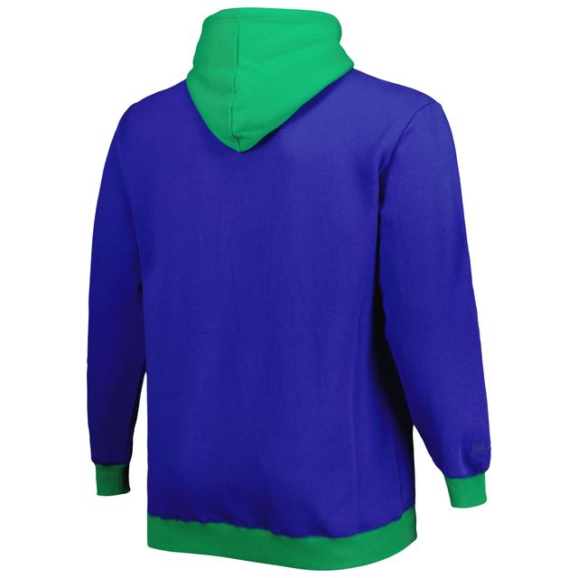 Chandail à capuchon Big & Tall Face Seattle Seahawks Mitchell Ness pour homme, bleu roi/vert