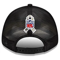 Men's New Era Black/Camo Seattle Seahawks 2021 Salute To Service - Trucker 9FORTY Snapback Adjustable Hat