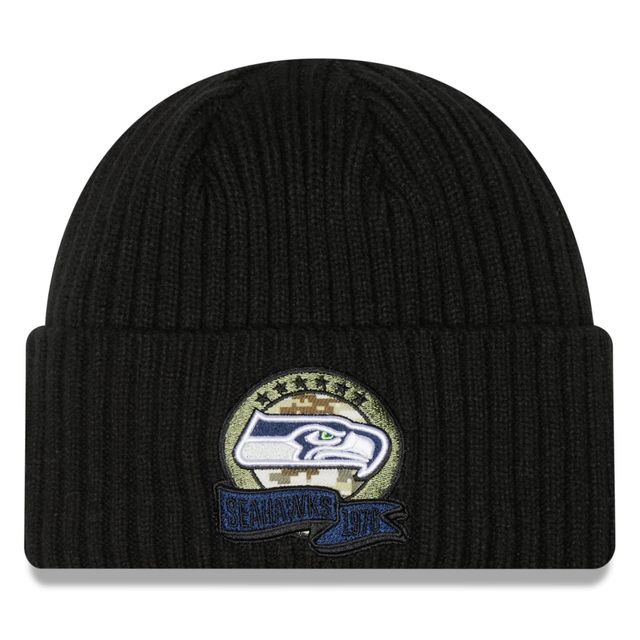 Casquette New Era Seattle Seahawks 2022 Salute To Service pour homme - Noir - Bonnet en tricot