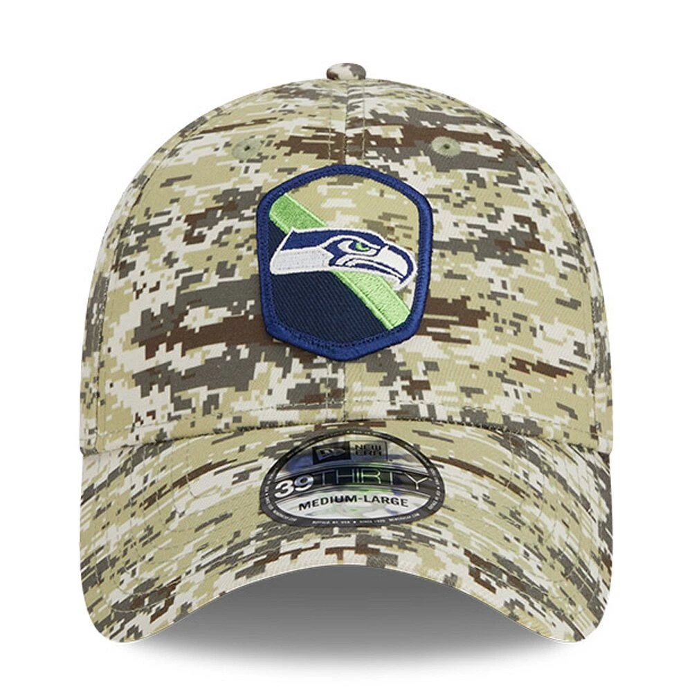 Men's New Era  Camo Seattle Seahawks 2023 Salute To Service 39THIRTY Flex Hat
